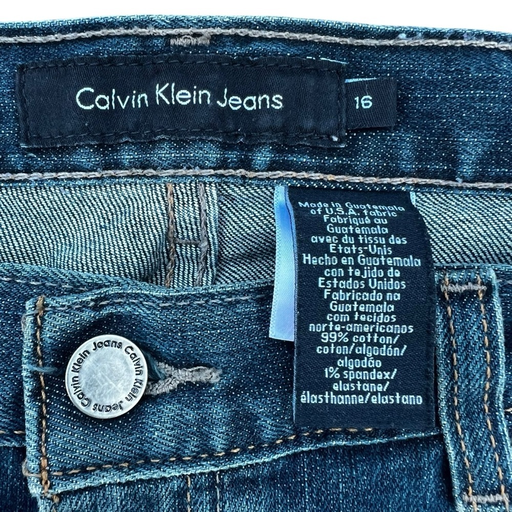 Calvin Klein Vintage Y2K Jeans Women's Flare 17N Blue Faded WB94A22 Size 16 L30 - Picture 12 of 13